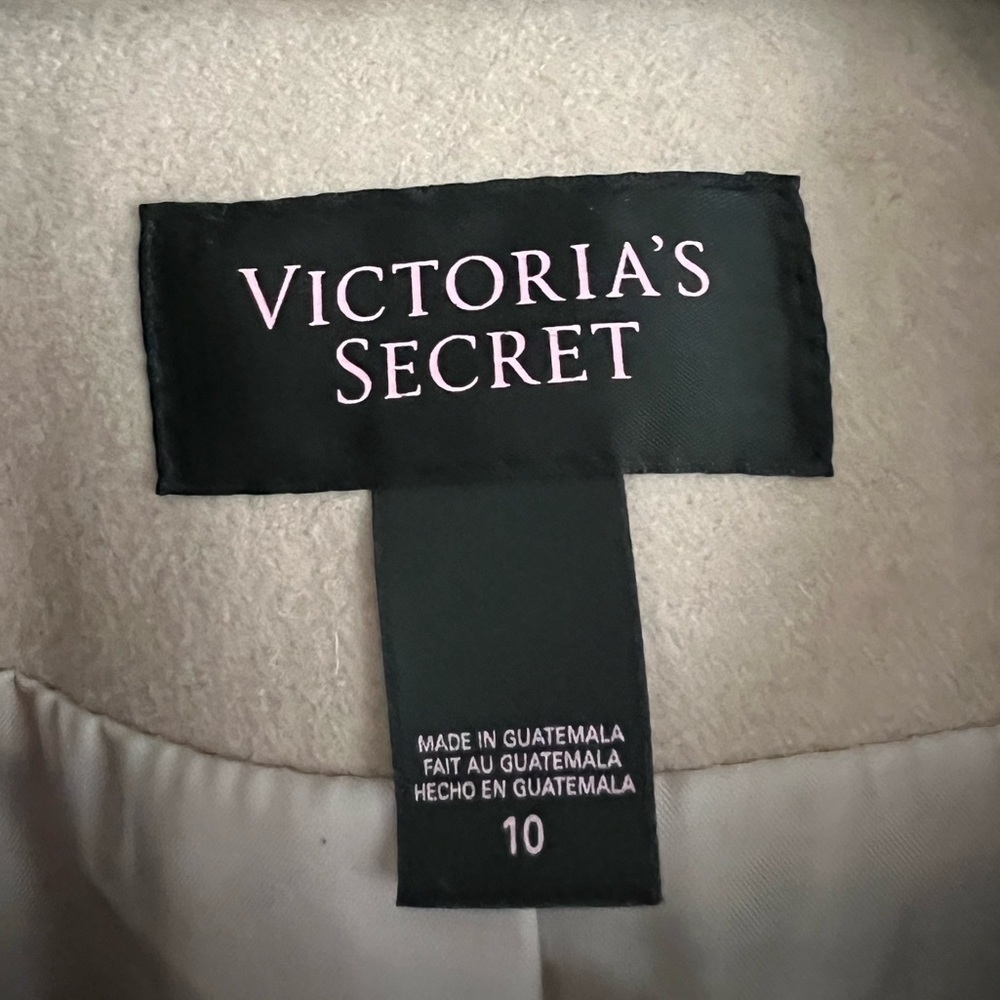 Victoria’s Secret Fit & Flare Princess Wool Trench Coat Pearl Beige Size M - Picture 4 of 6